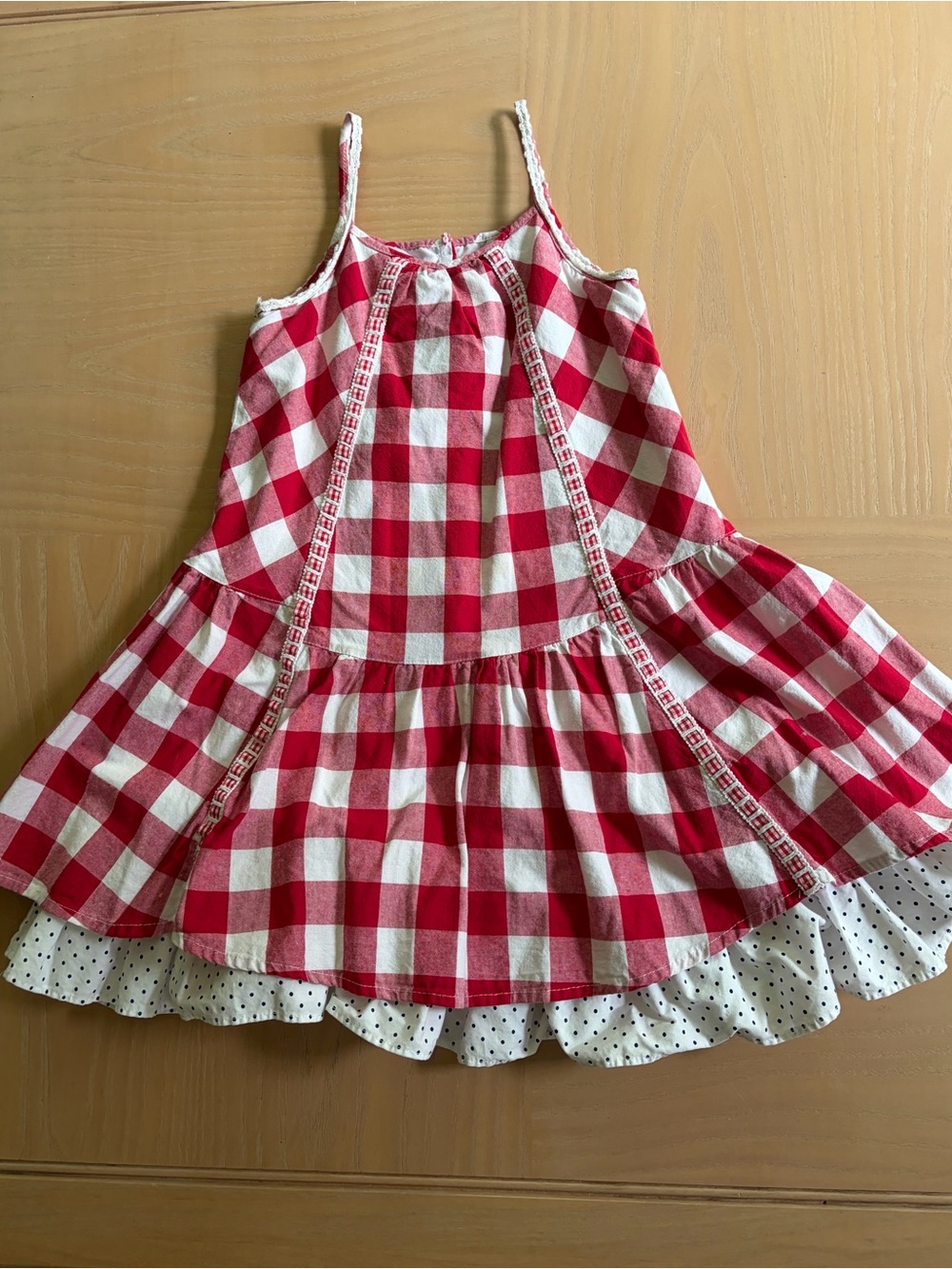 Pippa & Julie Red and White Gingham Tiered Sundress